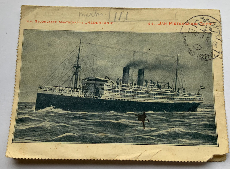 Shipping letter postcard dated 1931